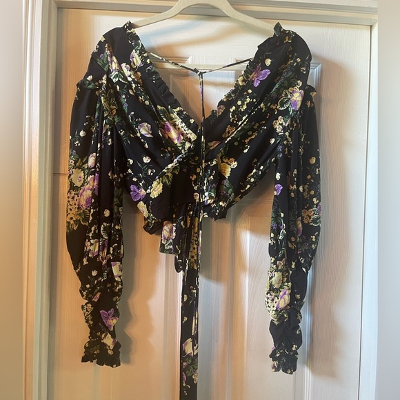 For Love & Lemons Molly wrap crop top EUC - Picture 4 of 8